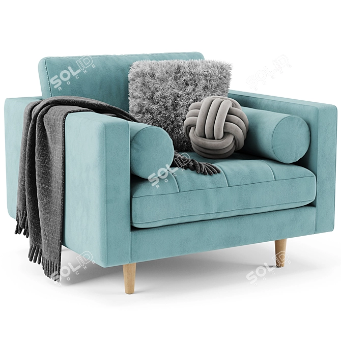 Contemporary Sven Armchair: Sleek & Stylish 3D model image 3