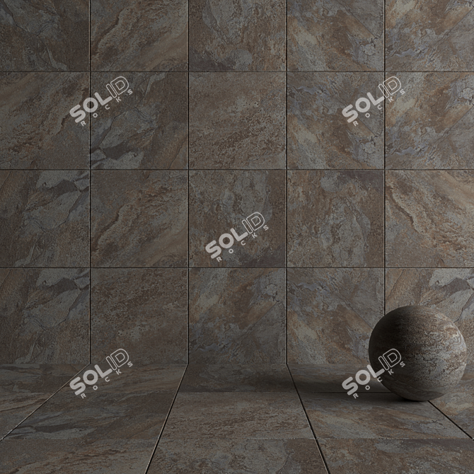 Rajasthan Black Stone Wall Tiles 3D model image 4