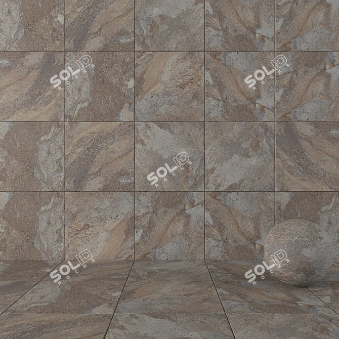 Rajasthan Black Stone Wall Tiles 3D model image 1