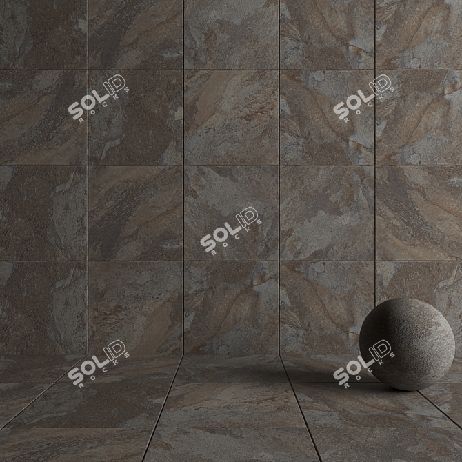 Rajasthan Black Stone Wall Tiles 3D model image 2