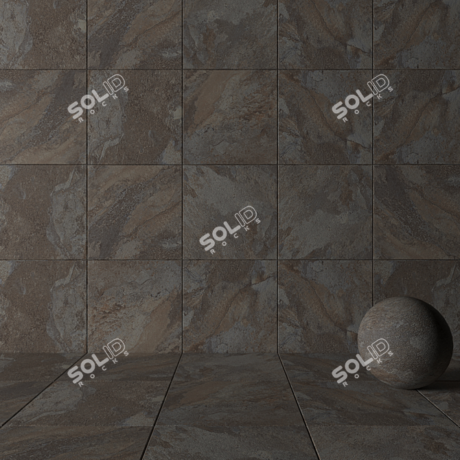 Rajasthan Black Stone Wall Tiles 3D model image 3