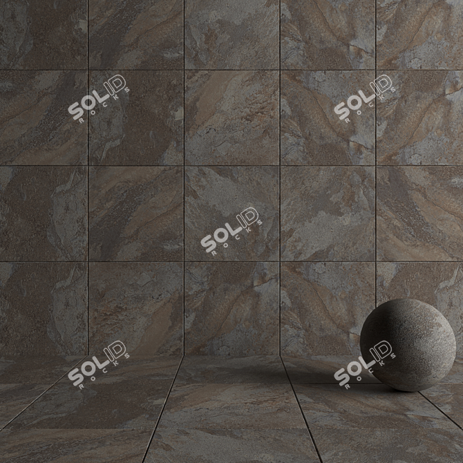 Rajasthan Black Stone Wall Tiles 3D model image 4