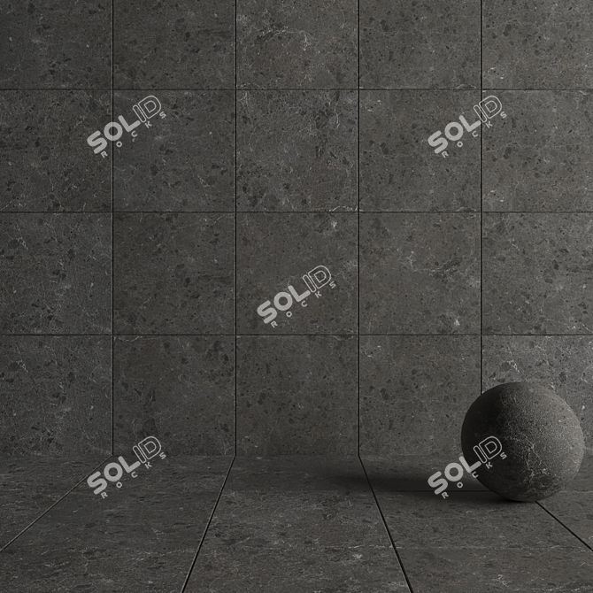 Elegance in Black: Sarita Stone Wall Tiles 3D model image 4