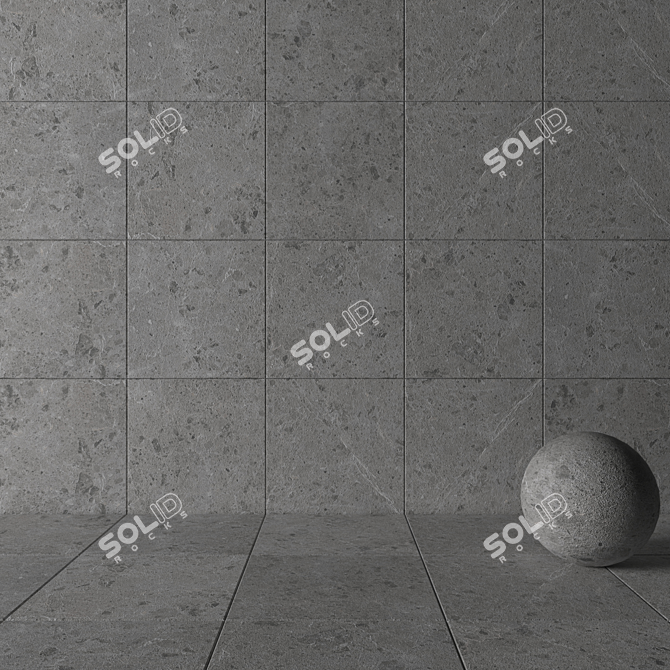 Sarita Gray Stone Wall Tiles 3D model image 3