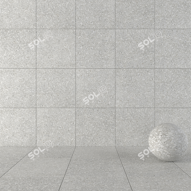 Terrazzo White Stone Wall Tiles 3D model image 1