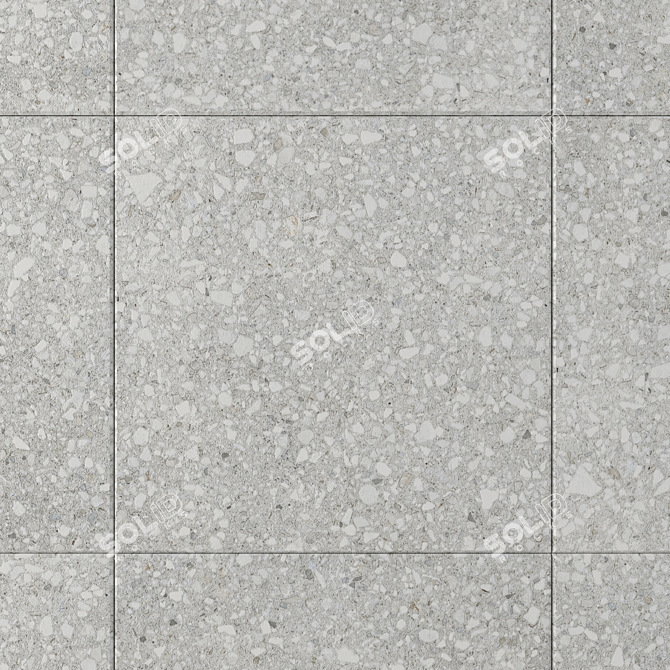 Terrazzo White Stone Wall Tiles 3D model image 2