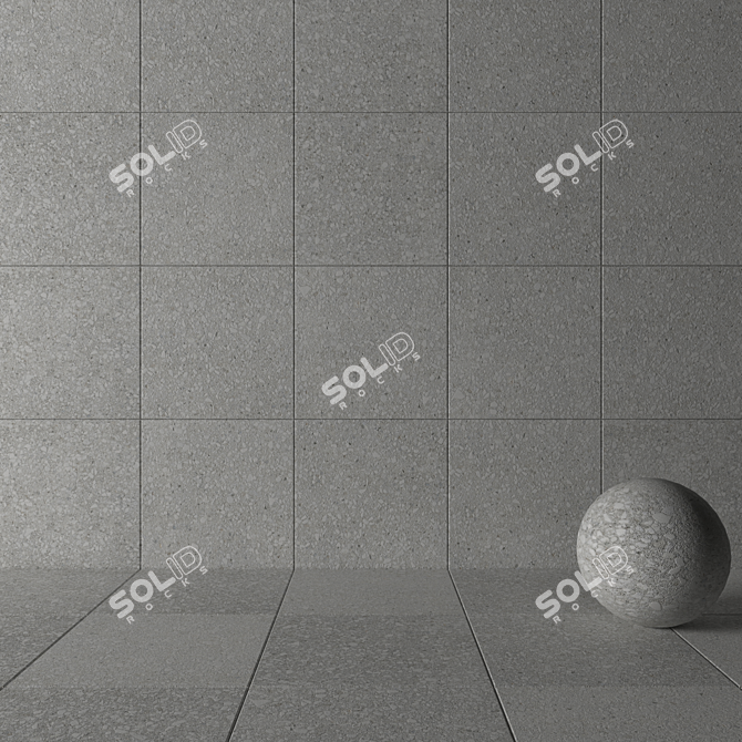 Terrazzo White Stone Wall Tiles 3D model image 3