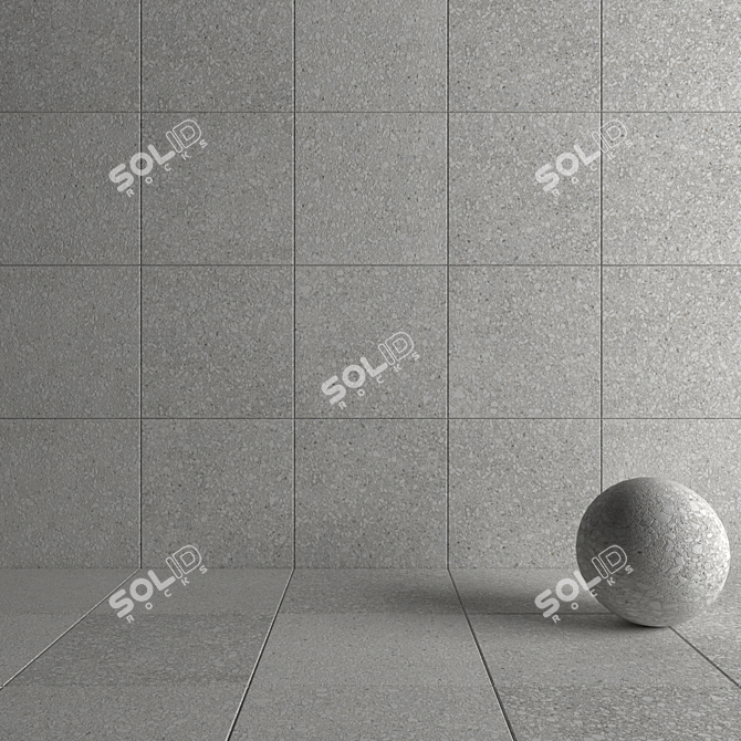 Terrazzo White Stone Wall Tiles 3D model image 4