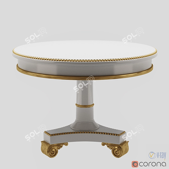 Elegant Moissonnier Napoleon III Side Table 3D model image 1