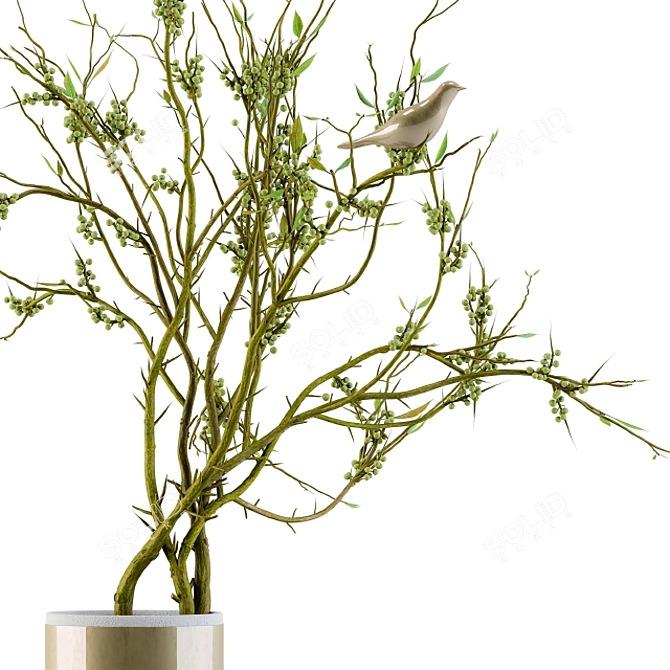 Elegant Floral Arrangement 3D model image 4