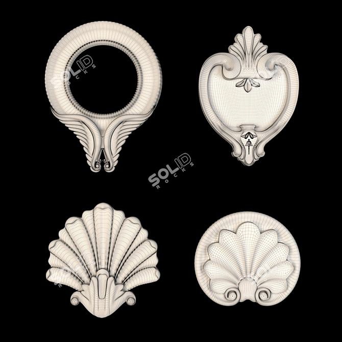 
"Deluxe Gold Gypsum Ornaments 3D model image 3