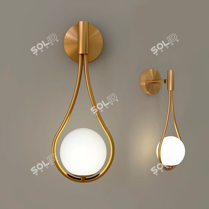 Golden Drop Pendant Light 3D model image 1