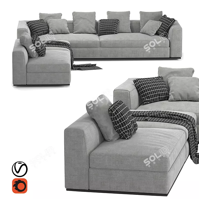 Elegant Minotti Sofa - Luxurious Comfort 3D model image 1