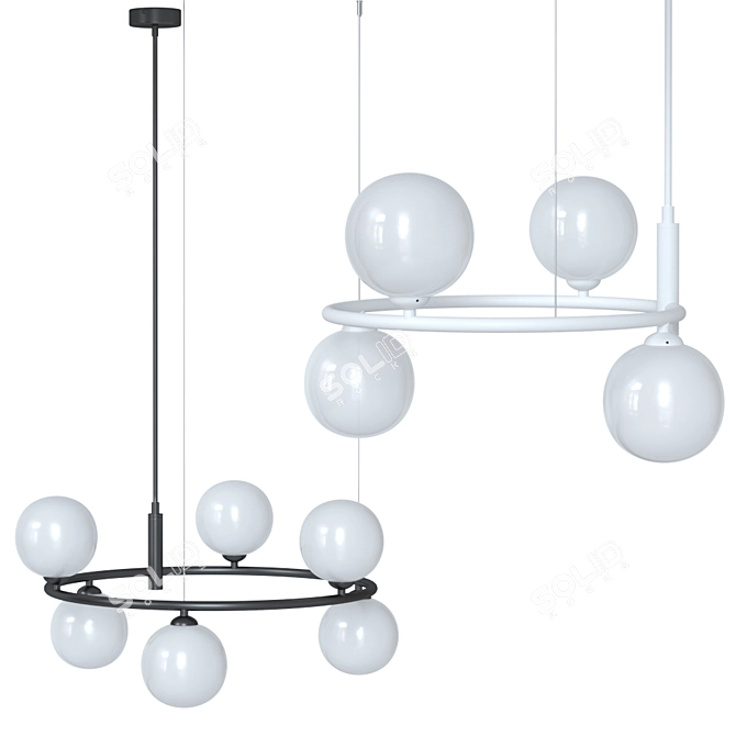 Modern Ring Chandelier: Lampatron Horus CH 3D model image 1