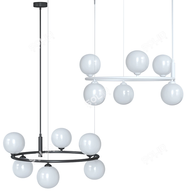 Modern Ring Chandelier: Lampatron Horus CH 3D model image 2