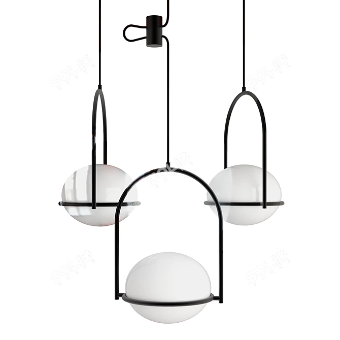 Elegant Coco Pendant Lamp - LED's C4 3D model image 2