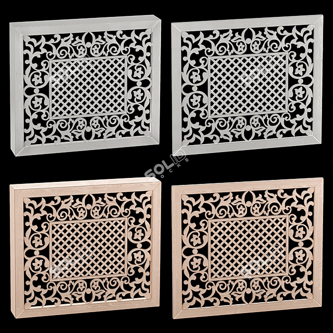 Ornamental Box and Panel Set 3D model image 1