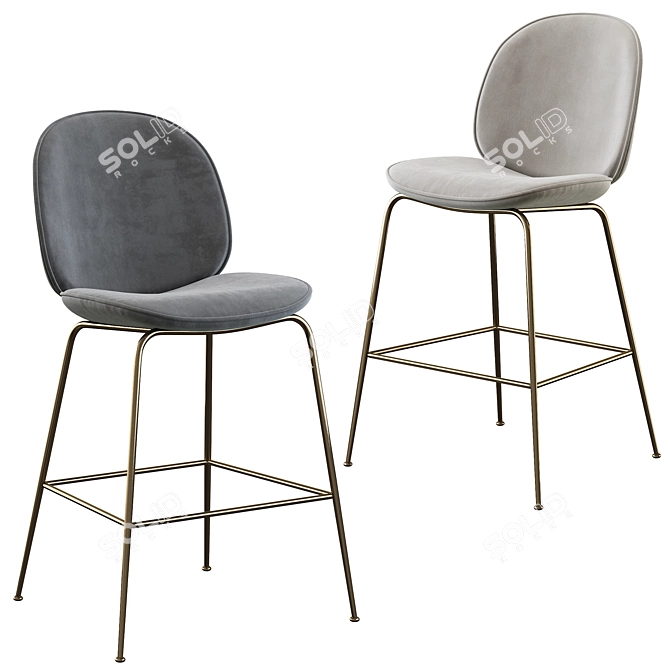 Gubi Beetle Bar Stool: Sleek and Stylish Counter Seating 3D model image 1