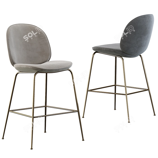 Gubi Beetle Bar Stool: Sleek and Stylish Counter Seating 3D model image 2