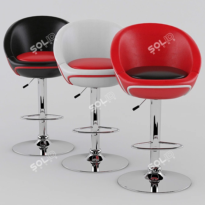 Modern Lounge Bar Stool 3D model image 2