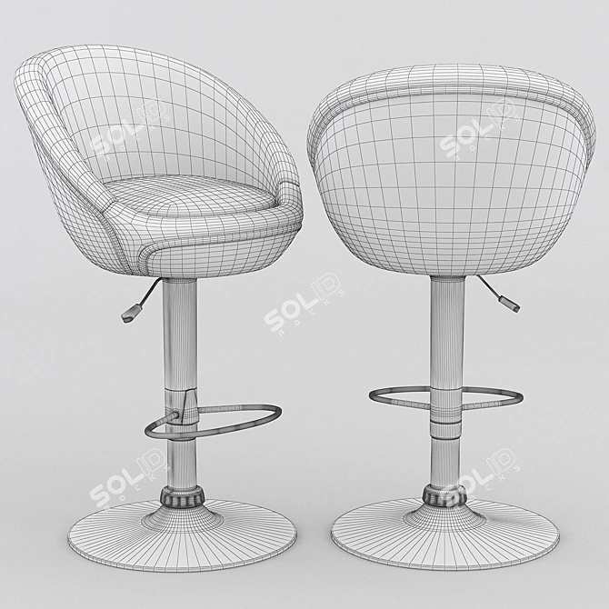 Modern Lounge Bar Stool 3D model image 3