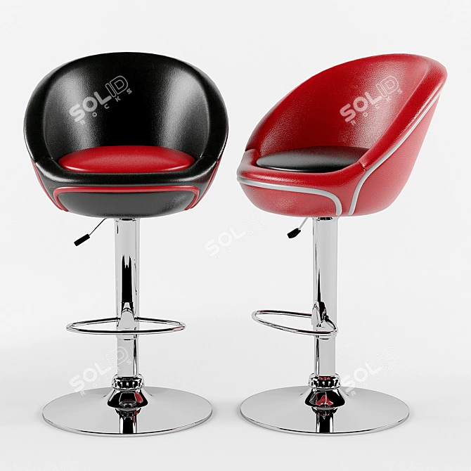 Modern Lounge Bar Stool 3D model image 5