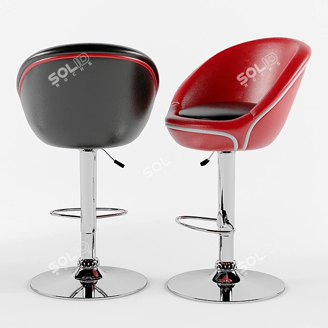 Modern Lounge Bar Stool 3D model image 6