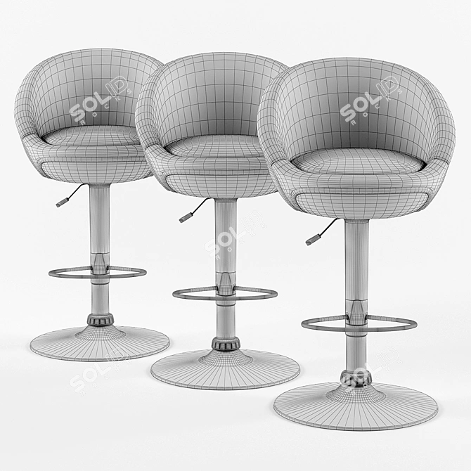 Modern Lounge Bar Stool 3D model image 7