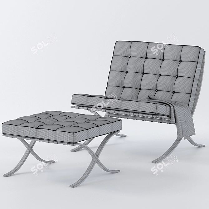 Sleek Barcelona Chair in 2015 Version 3D model image 3