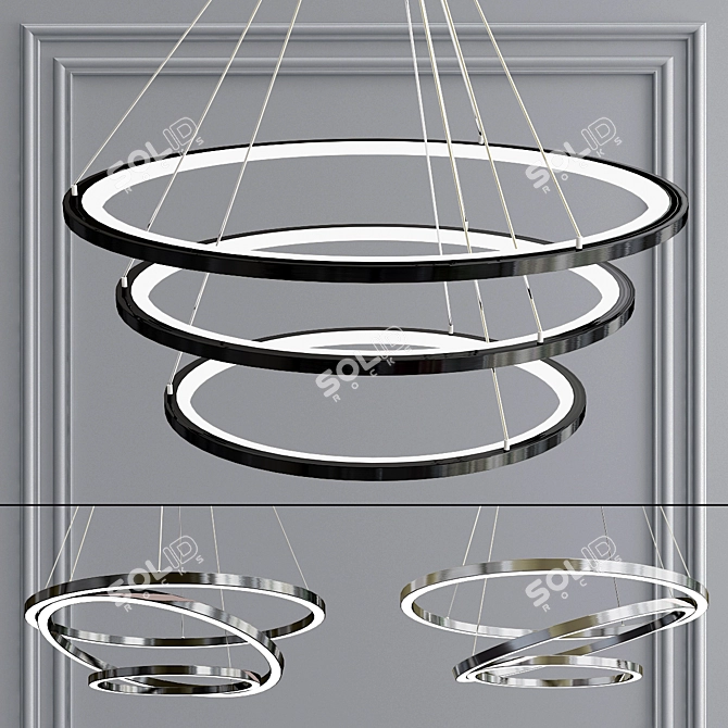Luxury Ring Chandelier Collection 3D model image 2