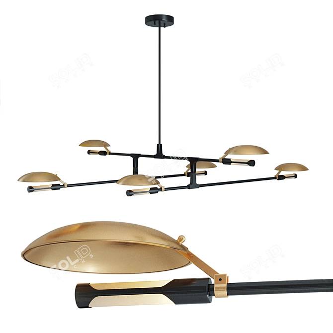 Aventura Disco Chandelier 6-Light 3D model image 1