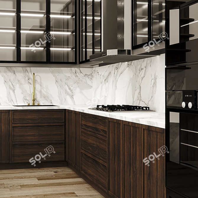 Versatile High-Quality Kitchen Set 3D model image 2