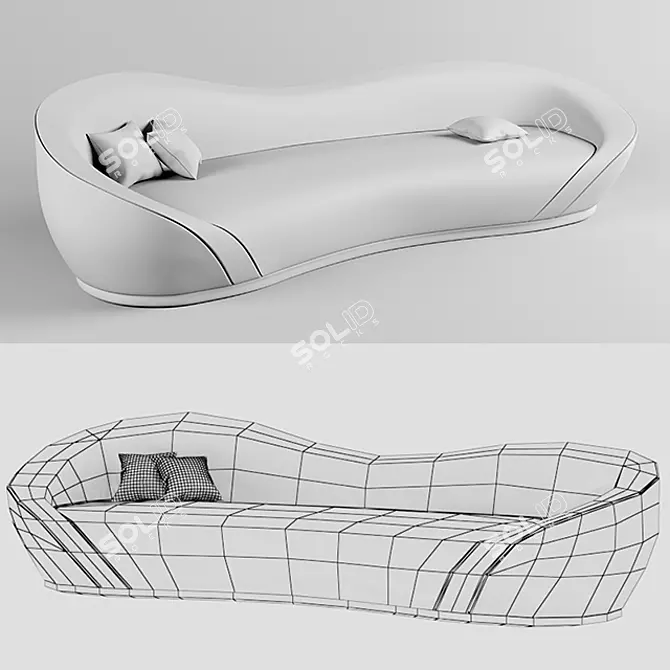 Crave Gray Sofa 2013: Sleek and Chic 3D model image 1