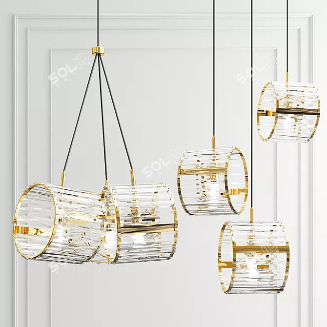 Illuminating Elegance: Glass LED Lamp 3D model image 1