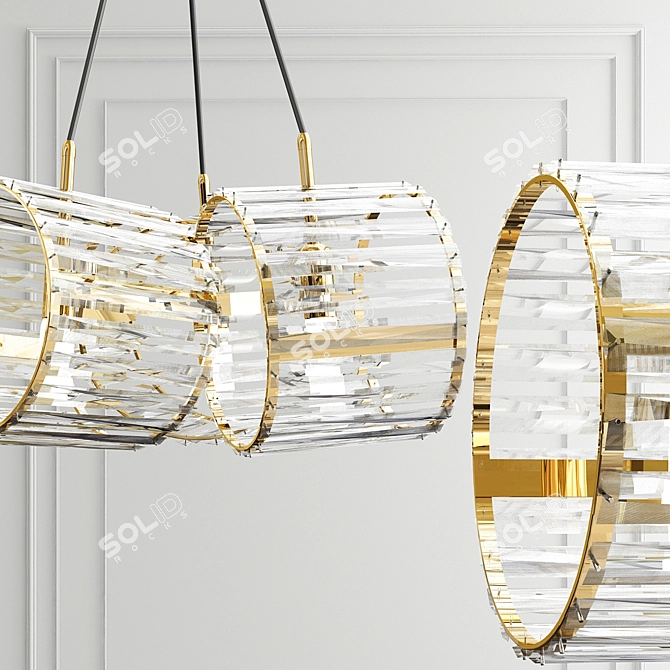 Illuminating Elegance: Glass LED Lamp 3D model image 2