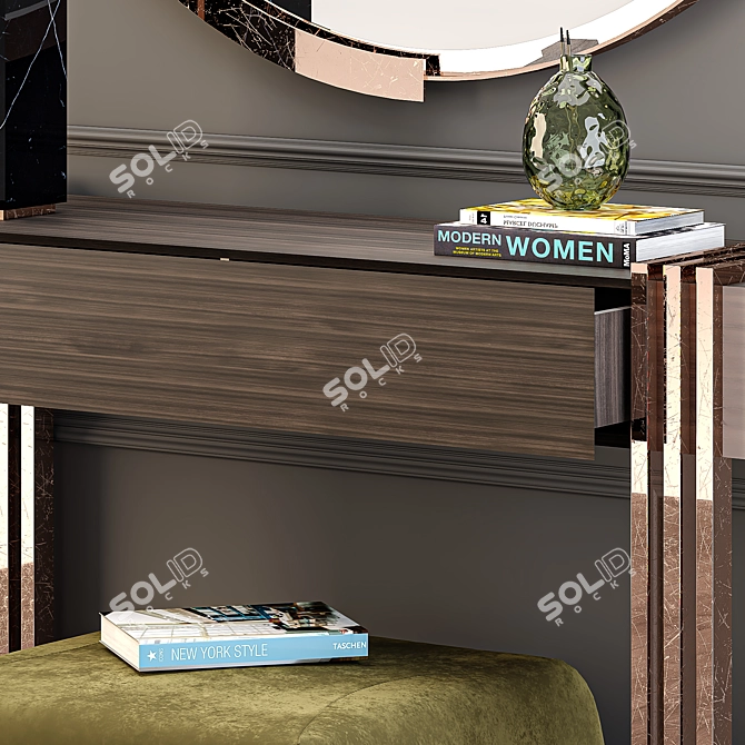 Elegant Evelyn Console: 180x40x85 cm 3D model image 2