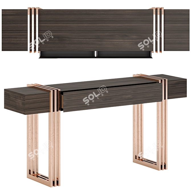 Elegant Evelyn Console: 180x40x85 cm 3D model image 7