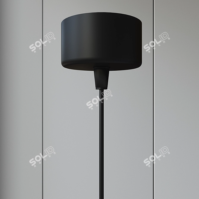 Sleek Aluminum Pendant Lamp 3D model image 3
