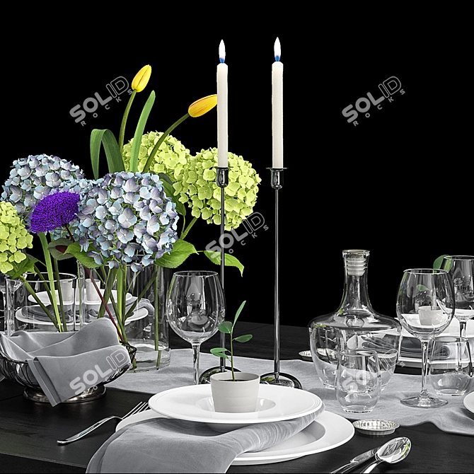 Elegant Table Setting for Corona Render 3D model image 4