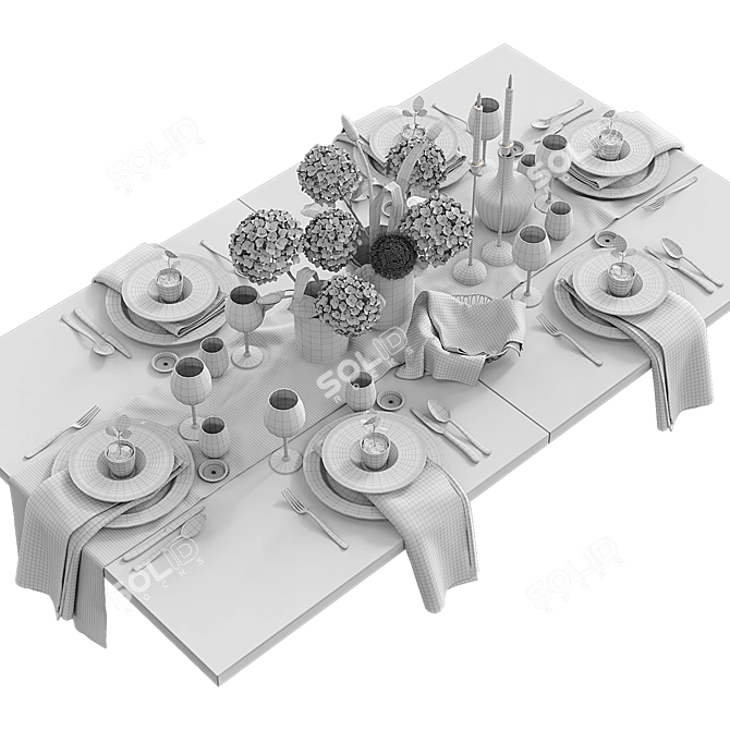 Elegant Table Setting for Corona Render 3D model image 5