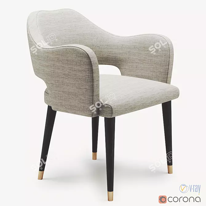 Elegant Ulivi Ines Chair: 3D Model 3D model image 1