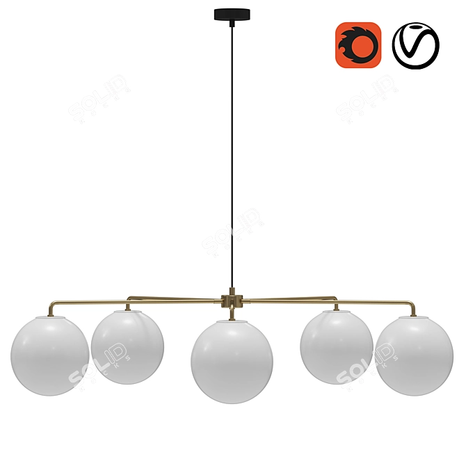 Sleek Chambers Chandelier: Modern Elegance for Your Space 3D model image 1