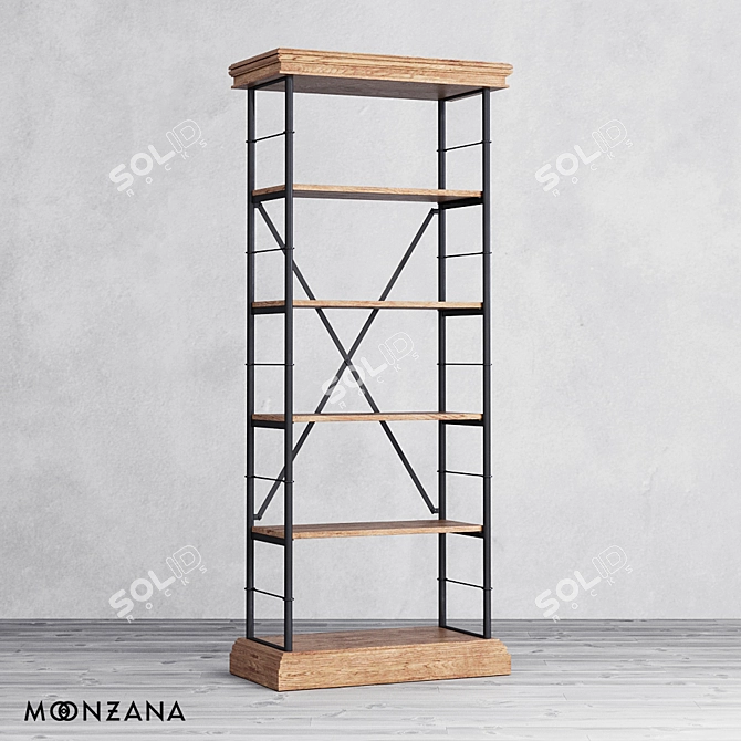 Title: Replica OM Rack - Moonzana's Elegant Oak Shelf 3D model image 1