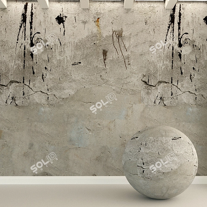 Title: Retro Concrete Wall 3D model image 1