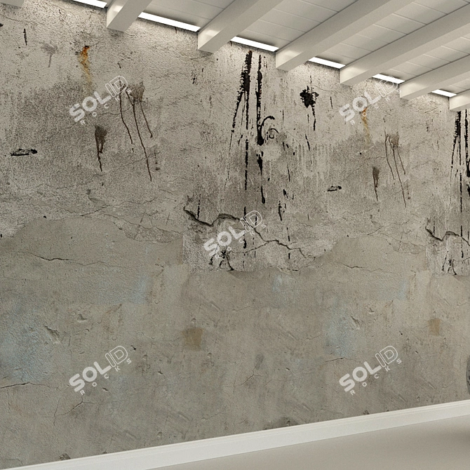 Title: Retro Concrete Wall 3D model image 2