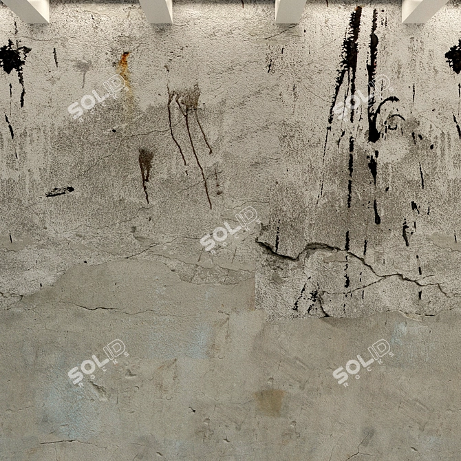 Title: Retro Concrete Wall 3D model image 3