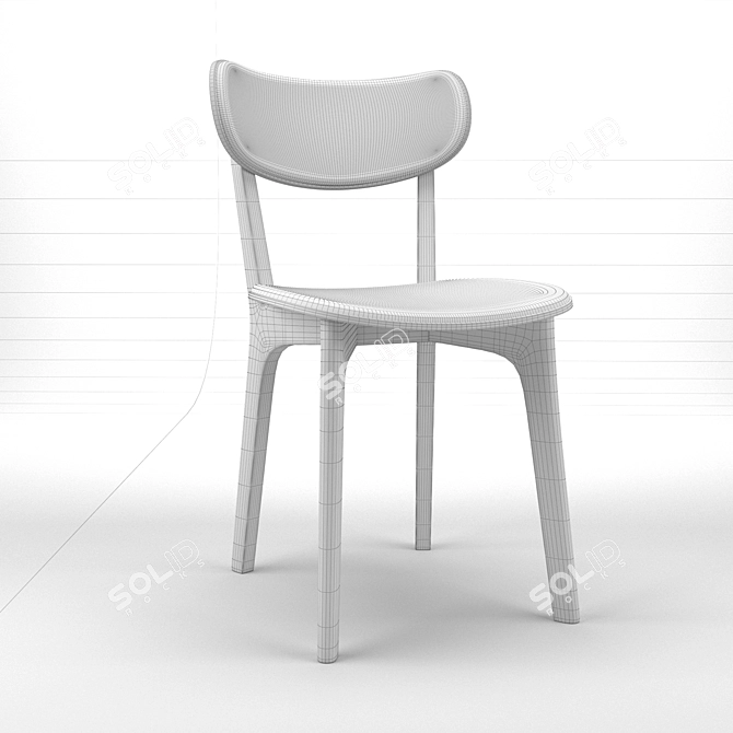 Modern Round Armless Chair 3D model image 2