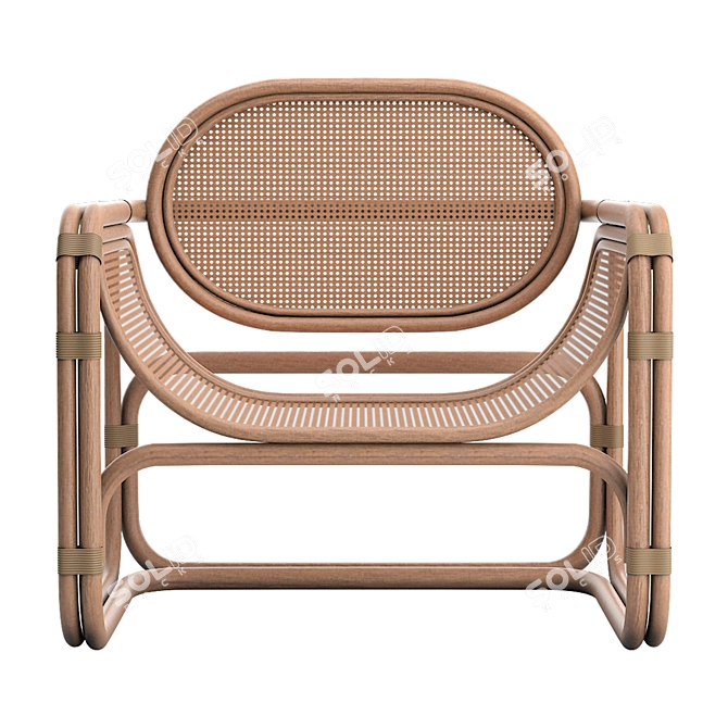 Elegant Wicker Chair - Modern Design 3D model image 2