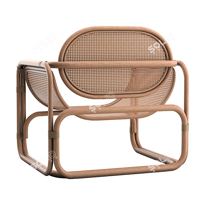 Elegant Wicker Chair - Modern Design 3D model image 3