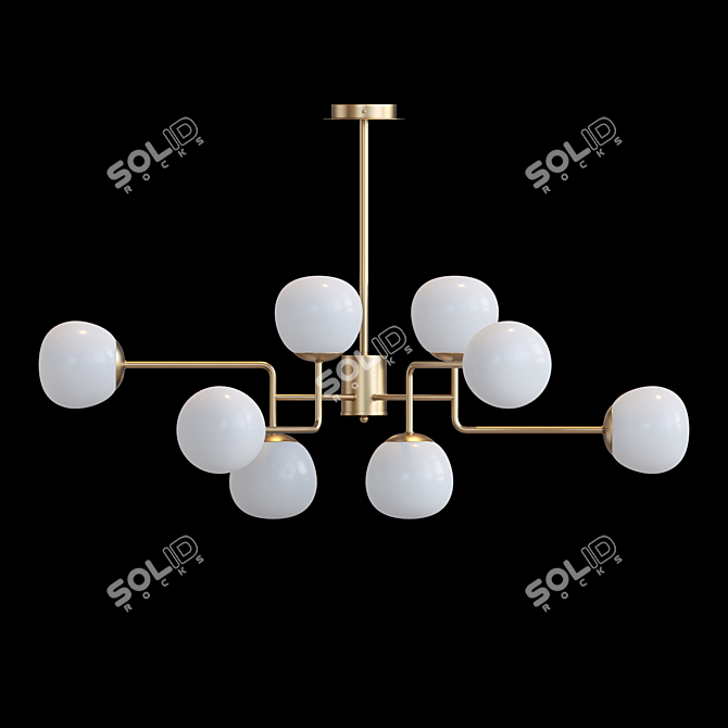 Sleek Glass Pendant Chandelier 3D model image 2